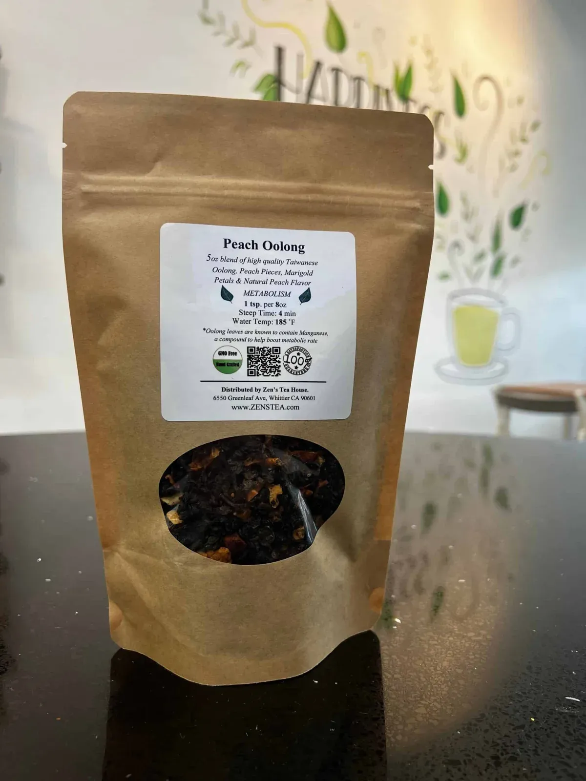 A bag of Zen’s Peach Oolong