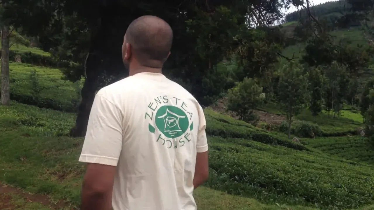 Walking the tea gardens into a nearby village
